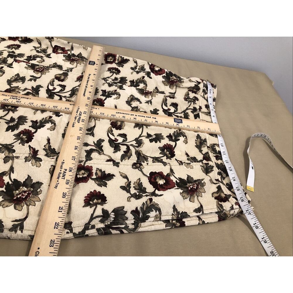 Eddie Bauer Skirt Size 10 Tall Beige Green Corduroy Floral Pencil Pockets Zipper - Picture 6 of 7